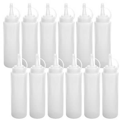 12 Pack 8 Unzen Squeeze Squirt GewüRz Flaschen mit  auf  Deckel für Sauce, 5382