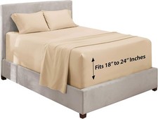 Hearth Harbor Extra Deep Pocket Queen Sheets Set - Queen, 03 - Beige Cream