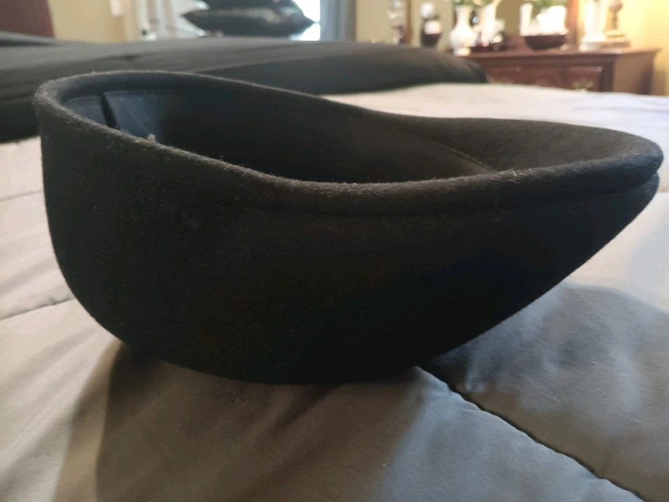 Vintage Cabbie Newsboy Cap Sima Black Wool Felt Sz XL Czech Rep. 80s Street Wear - Image 4 of 4