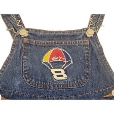 Vtg Dale Jr Toddler Bibs Shorts 3T Denim Blue Embroidered Nascar Racing Unisex