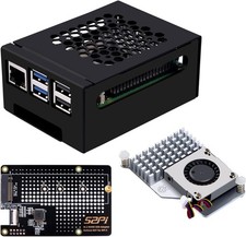 GeeekPi Metal Case for Raspberry Pi 5 with N07 PCIe M.2 NVMe SSD Bottom Board