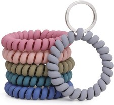 LGEGE 6 Pack Spiral Stretch Wrist Coil Keychain