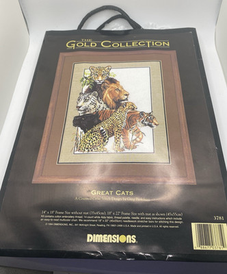 Great Cats Cross Stitch Kit from Dimensions Gold Collection Open Package