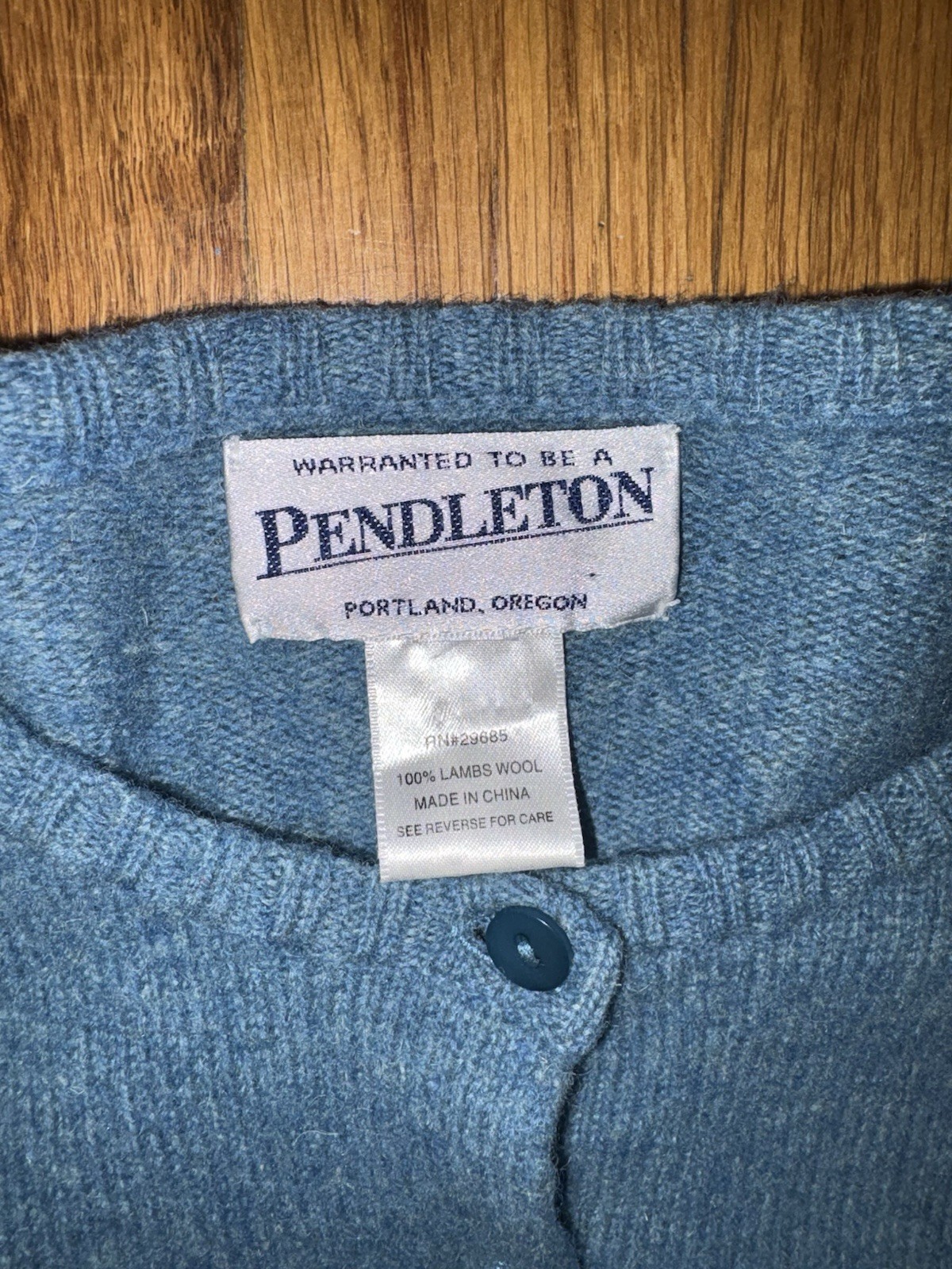 Authentic Pendleton 100% Lambswool Teal Button Up… - image 2