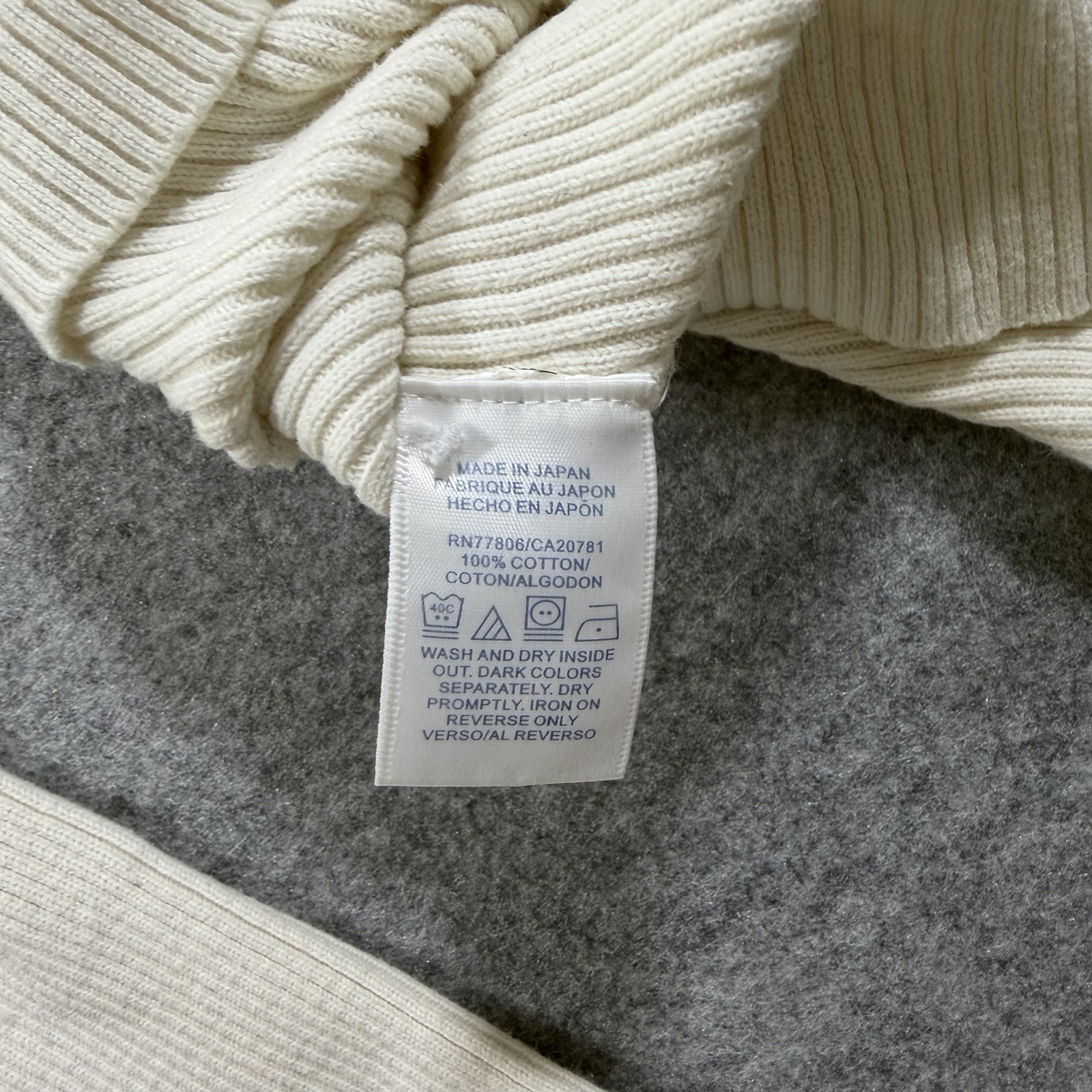 Vintage Tommy Hilfiger Turtleneck Sweater Womens XL Made In Japan Rib Knit Cream thumbnail 12