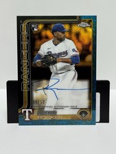 2025 Topps Gilded Chrome Gold Kumar Rocker Rangers Blue Rookie Auto /50