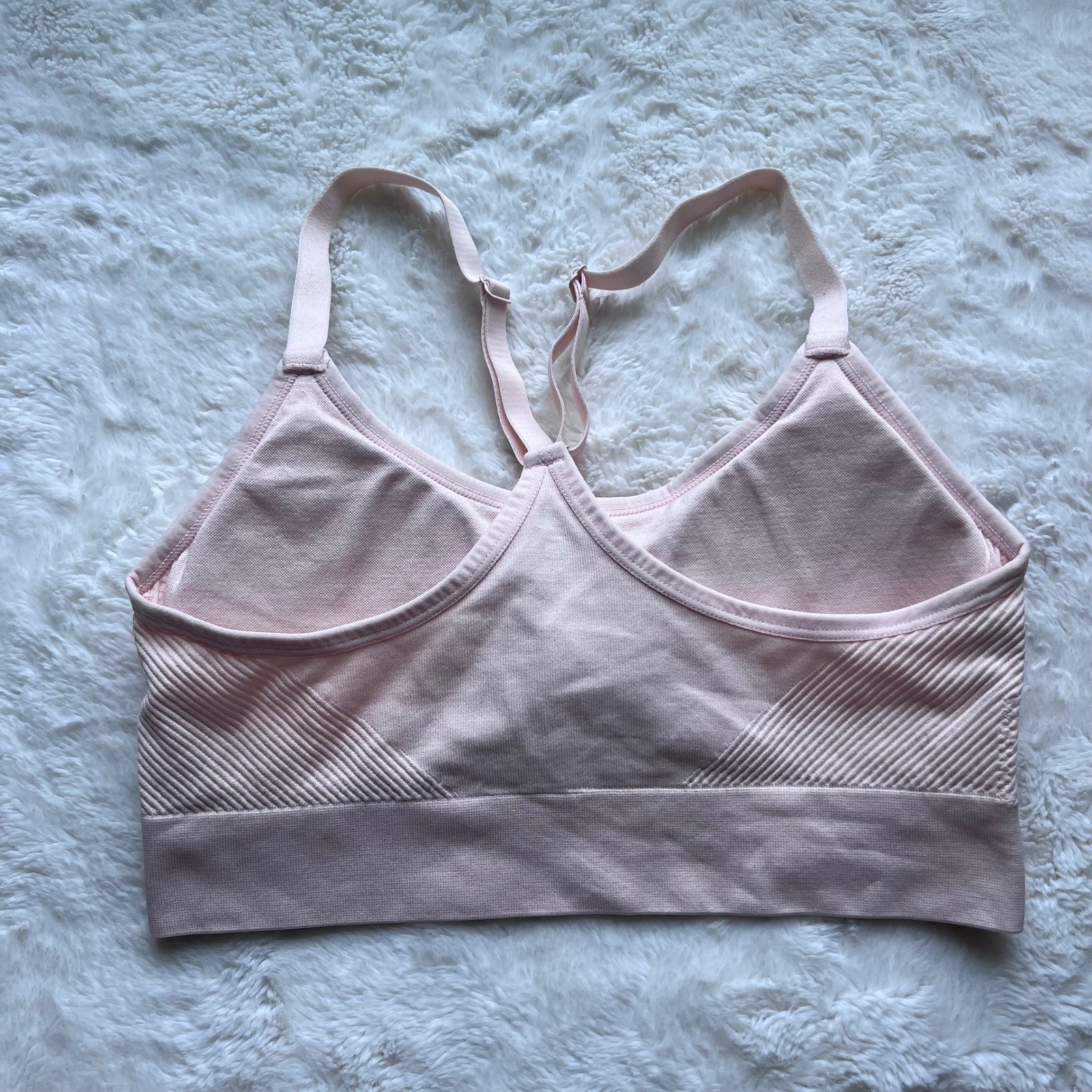 New Balance Womens Pink Seamless Adjustable Racerback Sports Bra Size ...