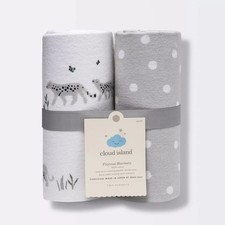 Cloud Island Flannel Blanket Larger Size 2pk Two by Two Animals Nursing Cover