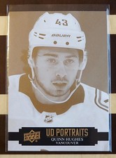 2021-22 Upper Deck Series 1 Hockey UD Portraits Quinn Hughes P-1