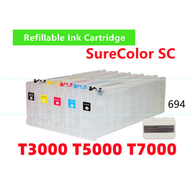 5 Empty Refillable Ink Cartridge T694 694 T7000 T5000 T3000 chip resetter