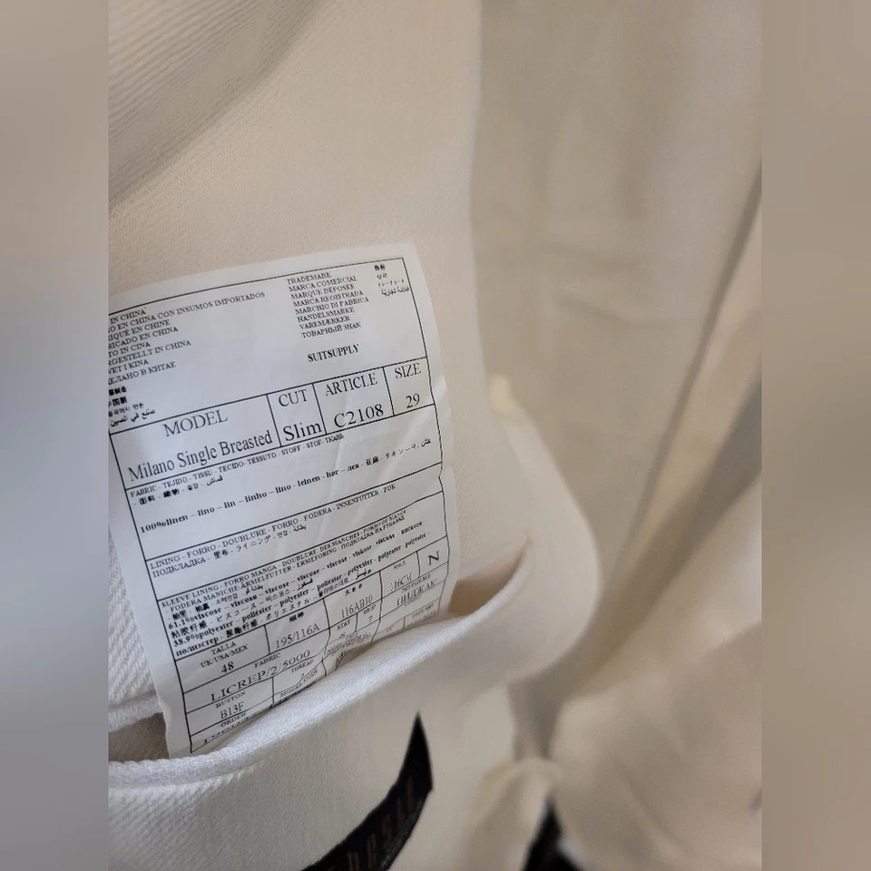 Однобортный льняной блейзер Suitsupply Milano - Изображение 4 из 4