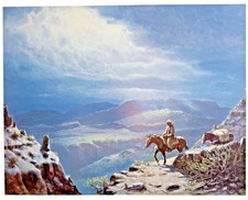 &ldquo;Black Canyon Trail&rdquo; Vintage Signed and Numbered Western Print Olaf Wieghorst