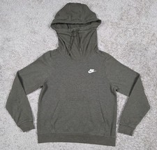 Nike Women's Club Hoodie Funnel Neck Size Small Green Pullover Hooded Sweatshirt