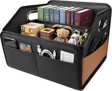Leather Car Storage Organizer Back Front Seat Car Organizer Black Upgraded Car