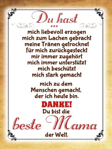 Holzschild 40X30 Cm Danke Du Bis Die Beste Mama Deko Geschenk Holz Schild-image