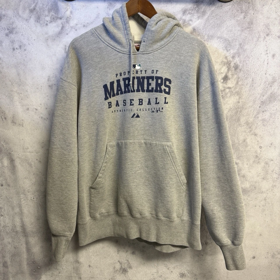 Moletom com capuz vintage Seattle Mariners masculino XL 24,5x28 Majestic MLB Y2K - Imagem 2 de 4