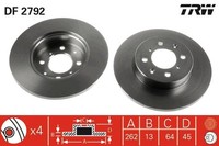 2X Bremsscheibe TRW DF2792 FüR 400 Rover 200 45 XW ZR 25 RF RT MG 1 2 Streetwise