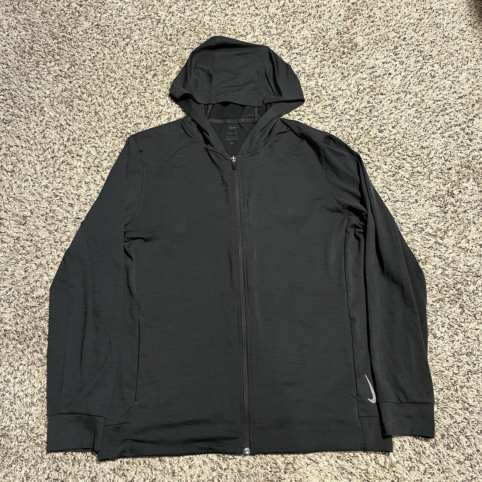 SACAI X NIKE Nike Felpa con Cappuccio Uomo Media Nera Yoga Full Zip Leggera Giacca con Cappuccio Dri Fit