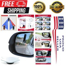 Blind Spot Mirror Rhombus Shaped HD Glass Frameless Convex Rear View Mirror w...