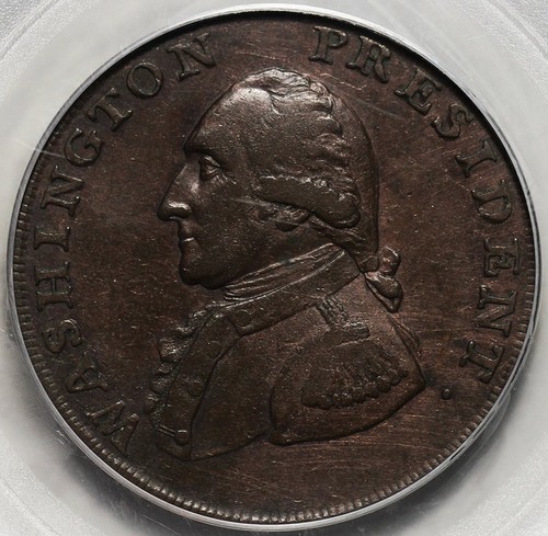 1791 Washington Cent, Small Eagle, Baker-16, PGCS Genuine