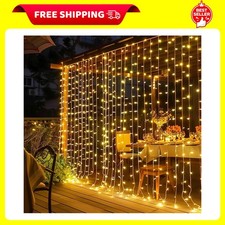 Dazzle Bright 300 LED Curtain Lights, Plug in Fairy Curtain Lights for Bedroom,