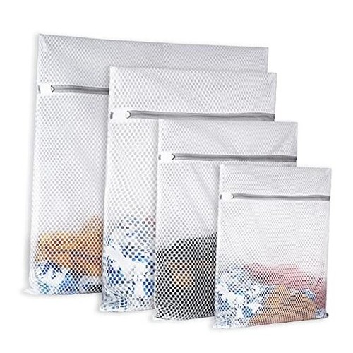 4Pcs Durable Honeycomb Mesh Laundry Bags for Delicates Set of 4(1XXL+1XL+1L+1M)
