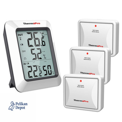 ThermoPro Funkwetterstation 3 Sender Funk-Thermo-Hygrometer Klima-Monitor