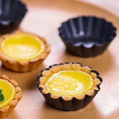 12 Pcs Egg Tart Mold Baking Molds Metal Tartlet Shape Muffin Pan