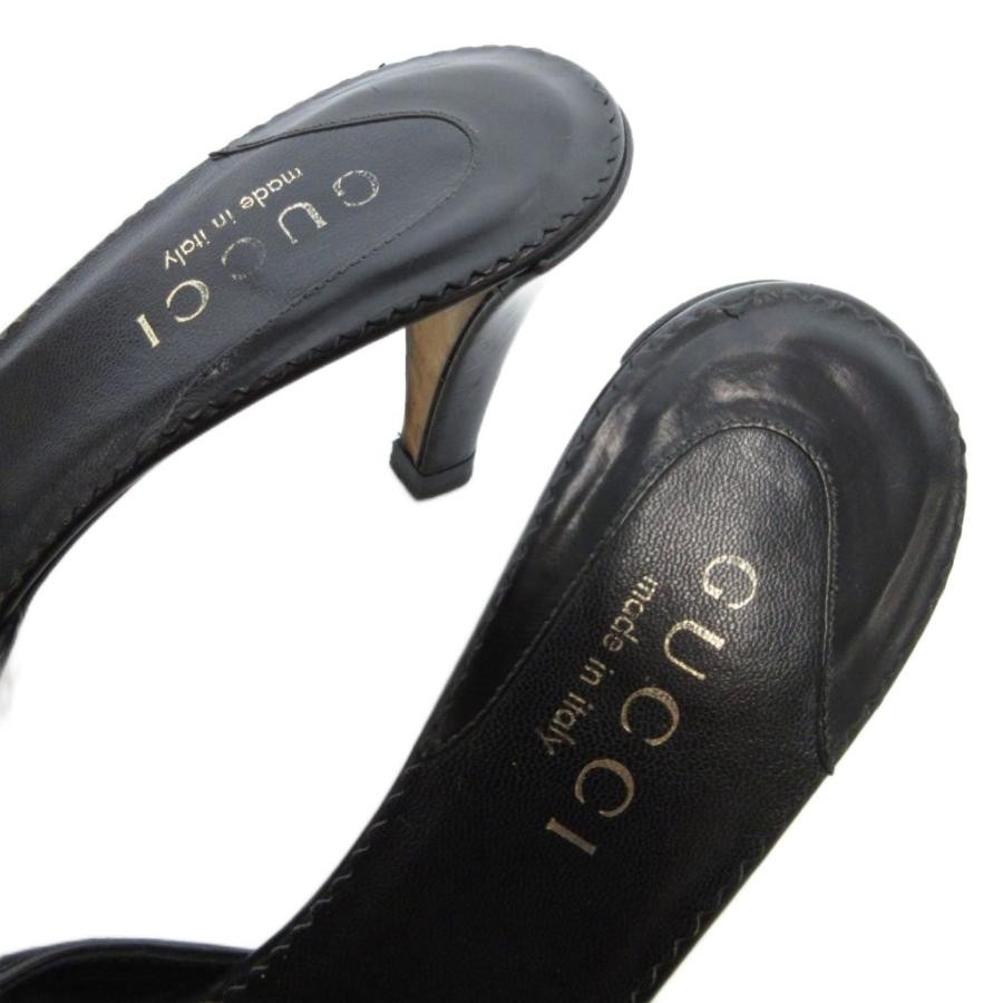 GUCCI Mules Sandals Frat Leather Black EU36.5/US6.5 116141c thumbnail 7