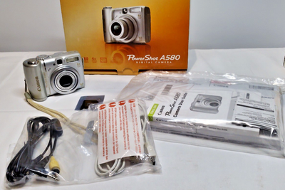 Canon PowerShot A580 8.0MP Digital Camera - Silver for sale online