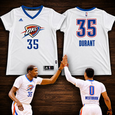 Rare Adidas NBA Kevin Durant 2015 OKC Thunder Pride Sleeved Jersey Size Large