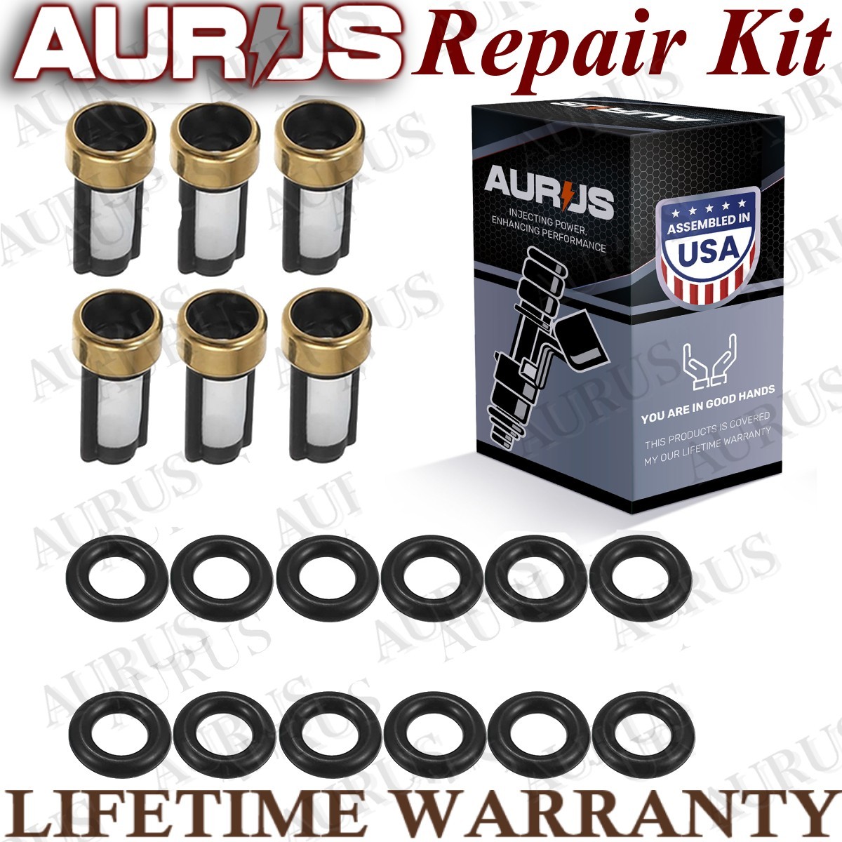 Aurus OEM Set of 6 Fuel Injector Repair Kits for 1998-1999 Dodge Intrepid Chrysler 3.2L V6 04591308