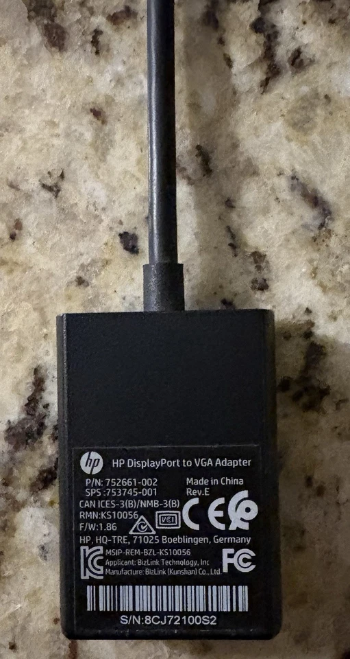 HP Display Port To VGA Adapter - Image 2 of 2