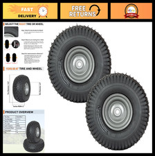 2 Pack 15x6.00-6 Lawn Mower Tire Wheel Assemblies 3 Hub 4-ply Front Tires 2 Pack 15x6.00-6 Lawn Mower Tire Wheel Assemblies 3 Hub 4-ply Front Tires