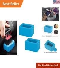 Child-Friendly Seat Belt Holder - Blue Metal Buckle Accessory, 2 Count