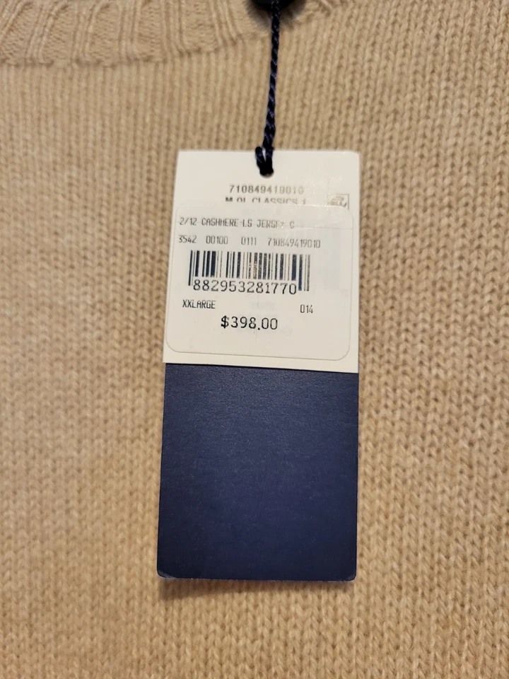 Suéter Polo Ralph Lauren Cuello Redondo Cachemira Pura - Talla XXL - Beige - $398 ¡Nuevo! Foto 3 de 4