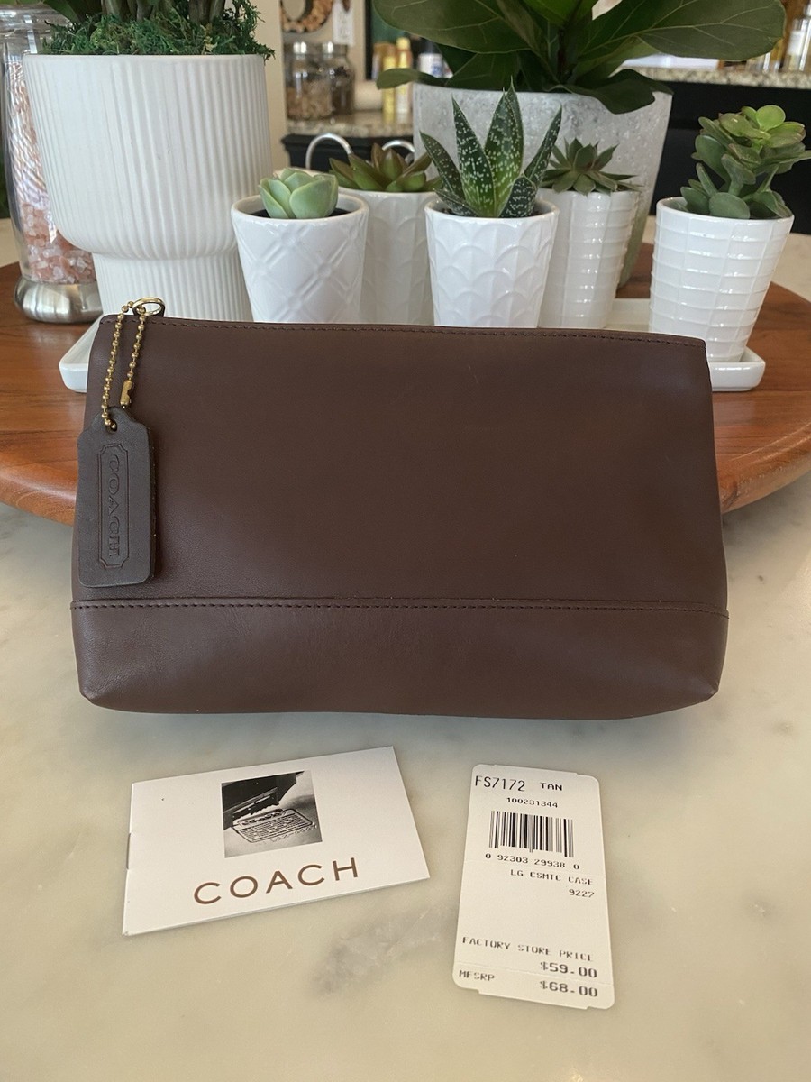 NWT COACH Vintage Large Cosmetic Case 7172 Mahogany Glovetanned