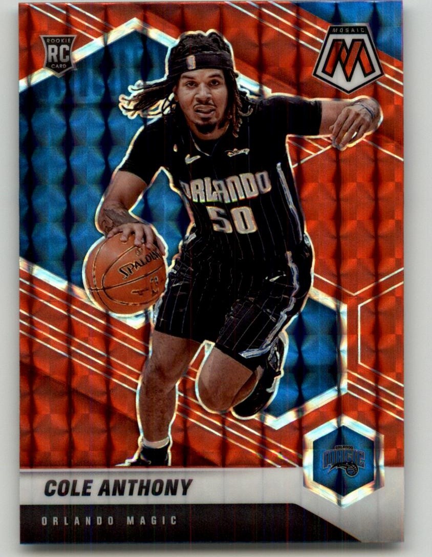 2020-21 Panini Mosaic Cole Anthony Mosaic Red Rookie #207 RC Orlando Magic