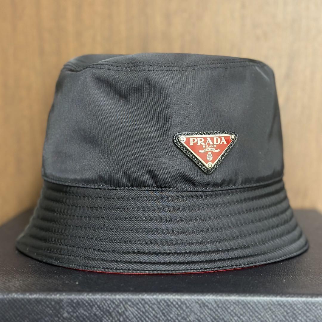 PRADA Black Red Bucket Hat M | eBay display picture 1