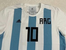 2017 Adidas Lionel Messi Argentina ARG Team Cotton Jersey T-Shirt, L Barely Worn