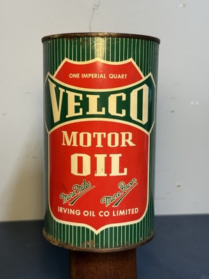 Vintage Irving Velco Motor Oil Imperial Quart Can Canadian Oil Can Empty