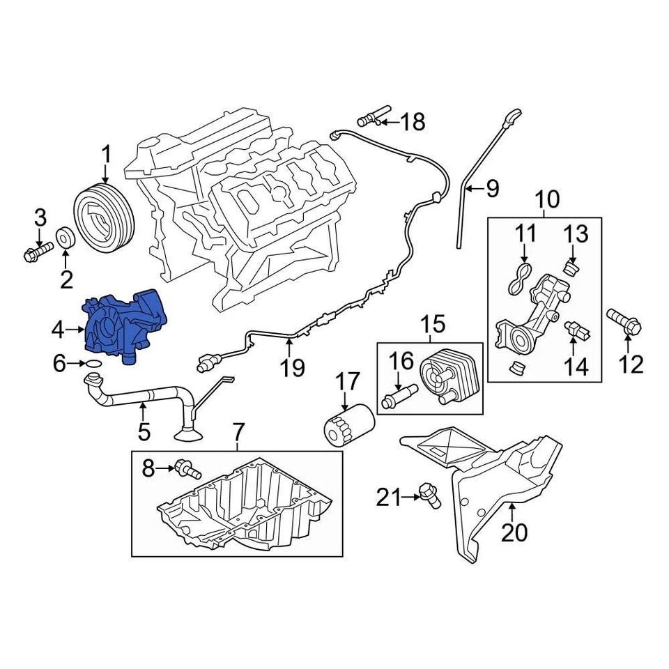 For Ford F-150 2011-2017 Ford GL3Z6C639A Engine Oil Pump - Imagem 2 de 4