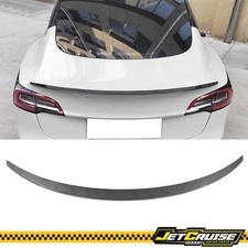 Fits 17-23 Tesla 3 OE Factory Style Carbon Fiber Look Rear Trunk Spoiler Wing