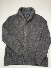 Polo Ralph Lauren Cardigan Sweater Mens Large Cotton Knit Shawl Collar Button Up