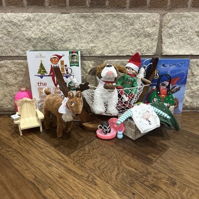 Elf On The Shelf Lot Of Clothing, a Elf Scout, Accessories, Elf Pets & More