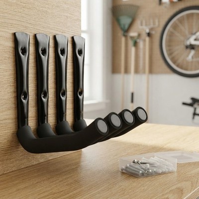 Kompakte 4er Pack Wandhalterung Reifenständer Haken, 27 cm x 40 cm für Garagenorganisation
