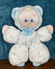 Fisher Price Slumber Babies Blue Boy Doll Lovey 10" Plush Teddy Bear Pajama 1989