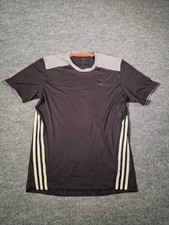 Adidas Mens T Shirt Sz M Black Short Sleeves Climalite Athletic Training Tee