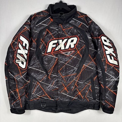 FXR Racing Slasher Jacket Men's L Red Graffiti Geometric Moto Snowmobile Heavy