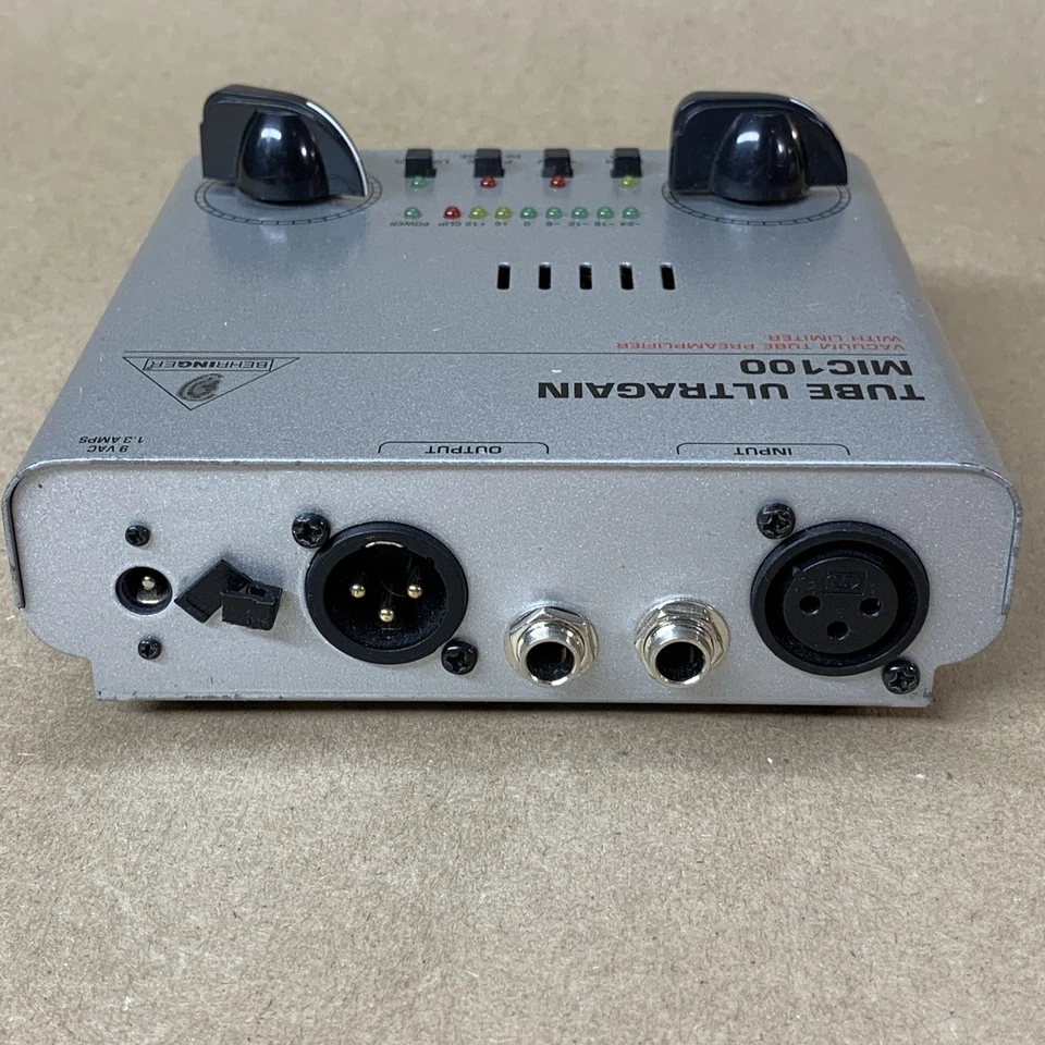 Behringer Tube Ultragain MIC100 Vacuum Tube Preamplifier with Limiter UNTESTED - Image 3 of 4